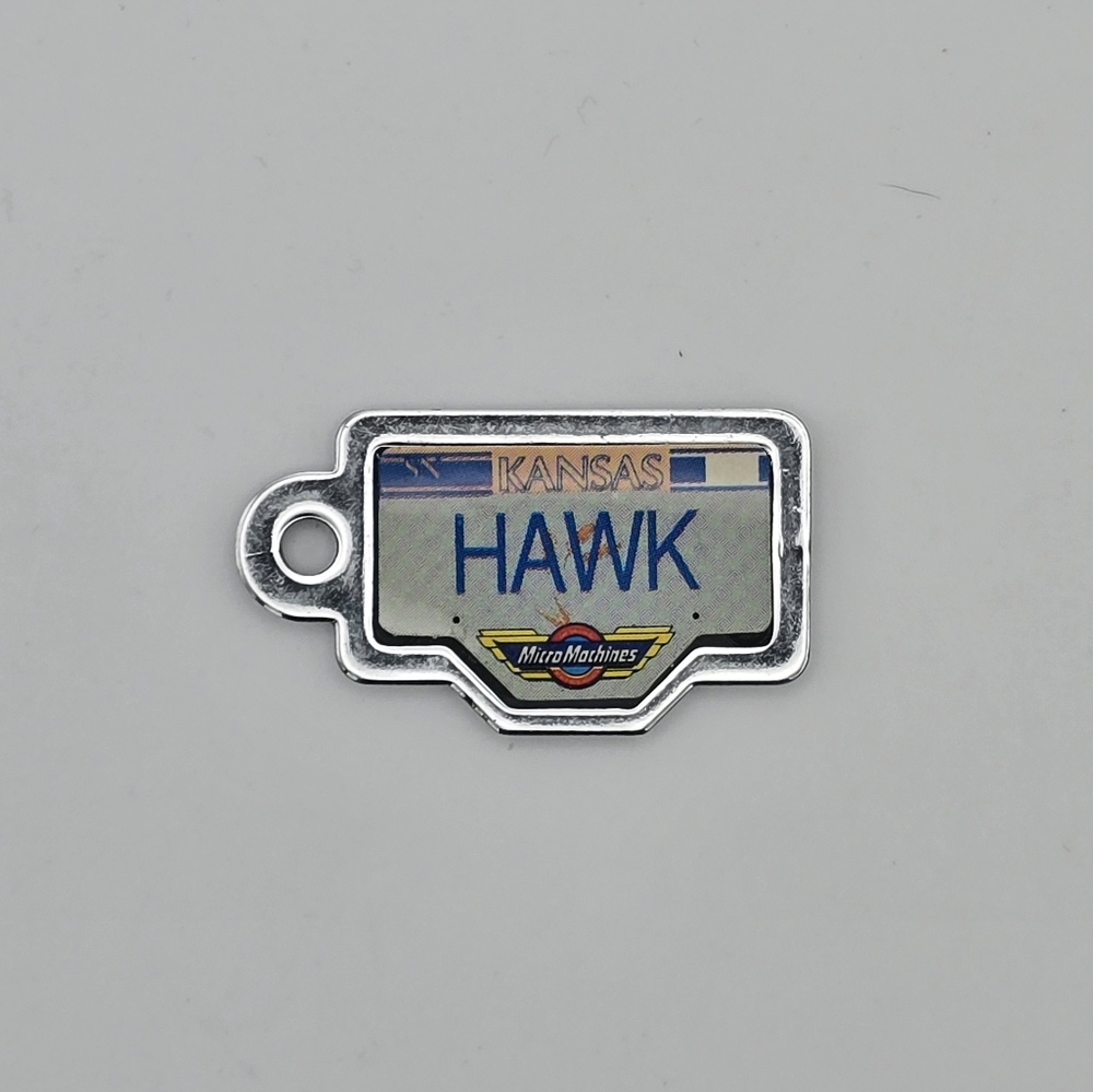 Vintage 1990 Galoob Micro Machines License Plate Kansas HAWK